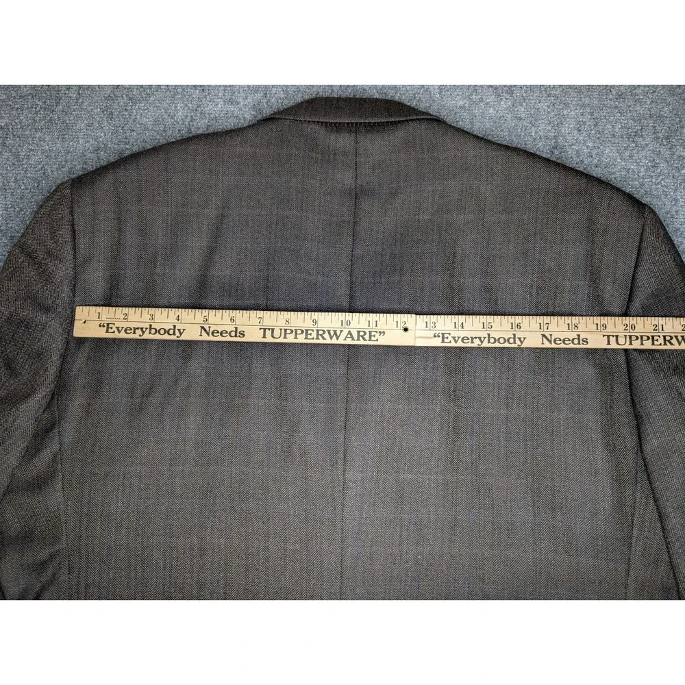 Joseph & Feiss Gold Men's 100% Wool 2 Button Blazer 48R Brown‎ Herringbone